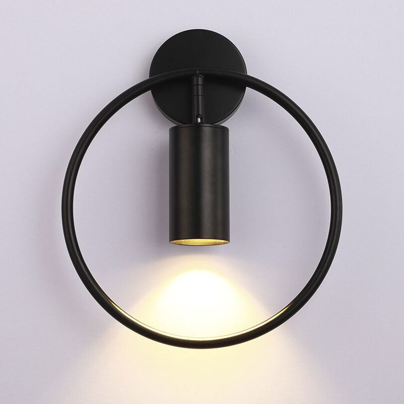 Applique Murale Design Italien LED Circulaire avec Anneau Doré ou Noir