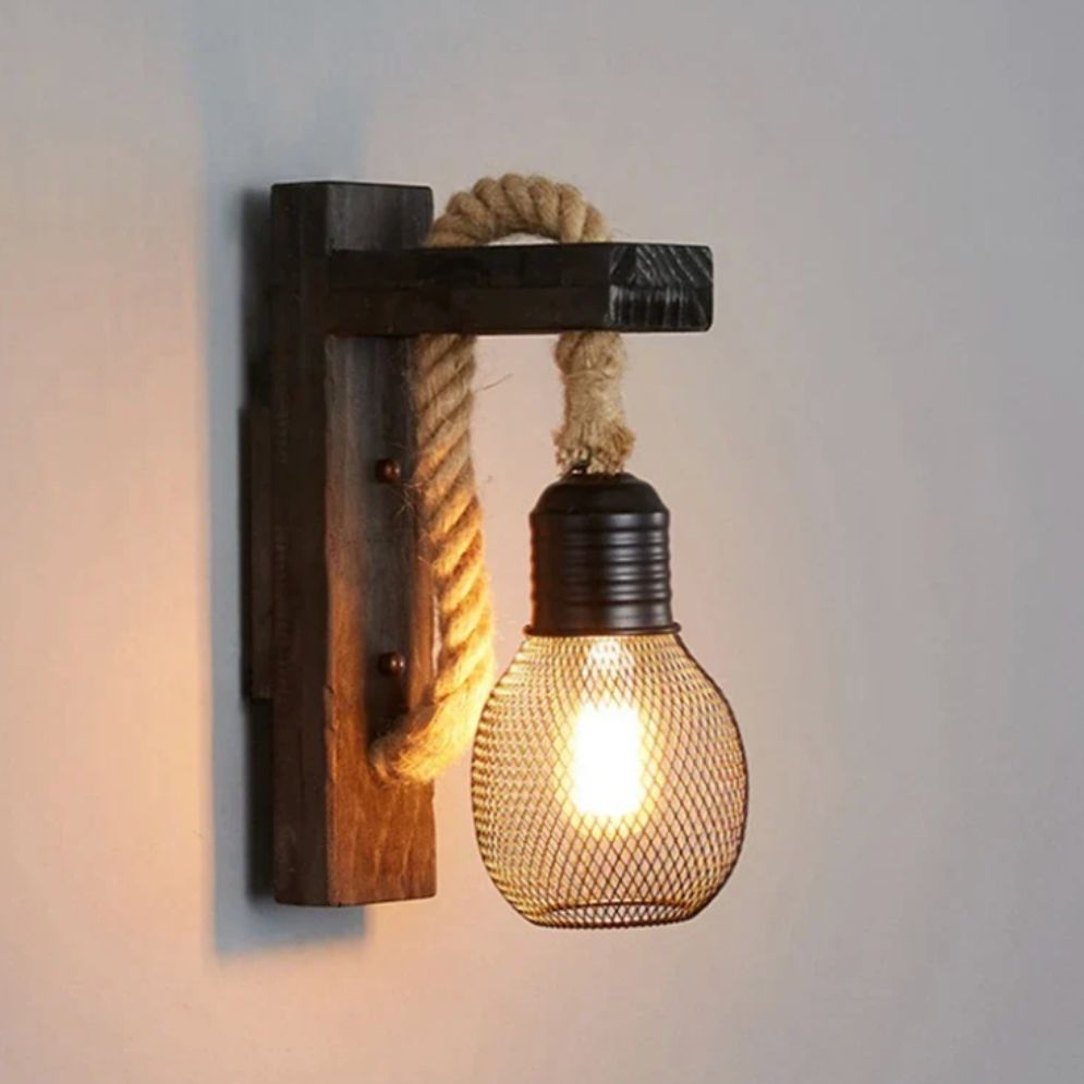 Applique murale bois design carré liseuse LED intégrée style moderne