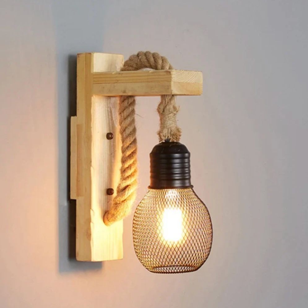 Applique murale bois design carré liseuse LED intégrée style moderne