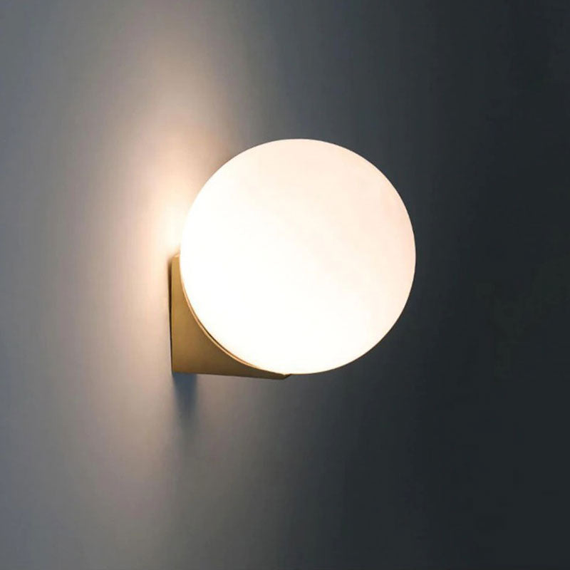 Applique murale en verre design boule moderne LED lune dorée ou noire