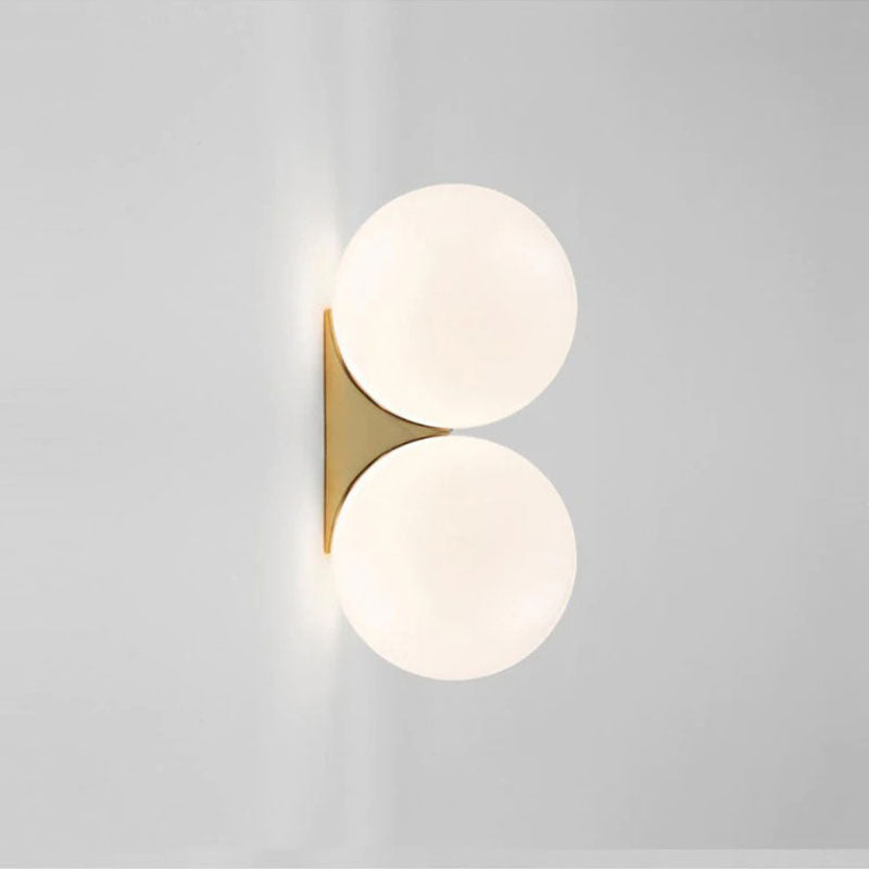 Applique murale en verre design boule moderne LED lune dorée ou noire