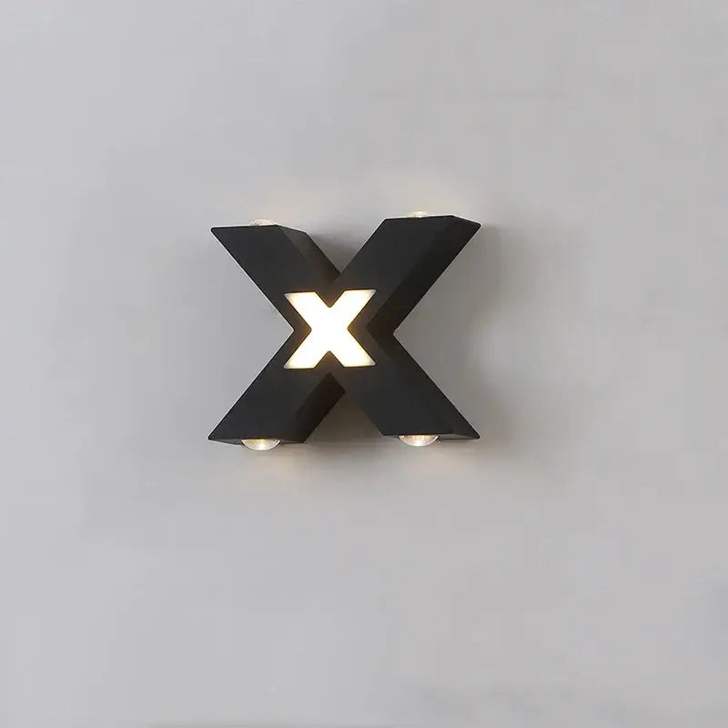 Applique murale extérieur pour terrasse en forme de X, aluminium LED