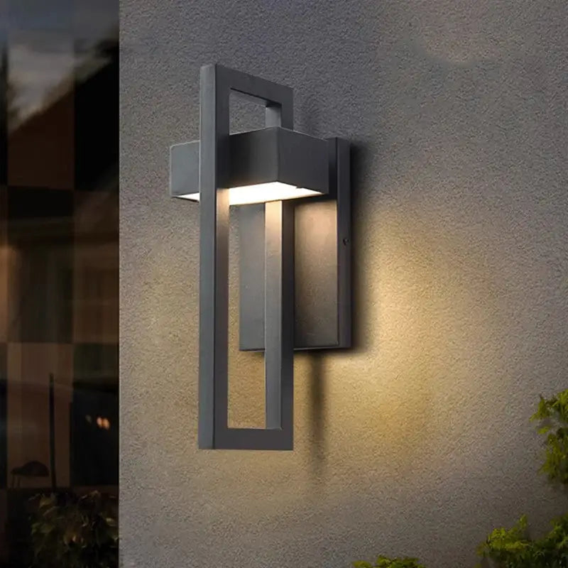 Luminaire Extérieur Applique Murale Géométrique en Aluminium Noir