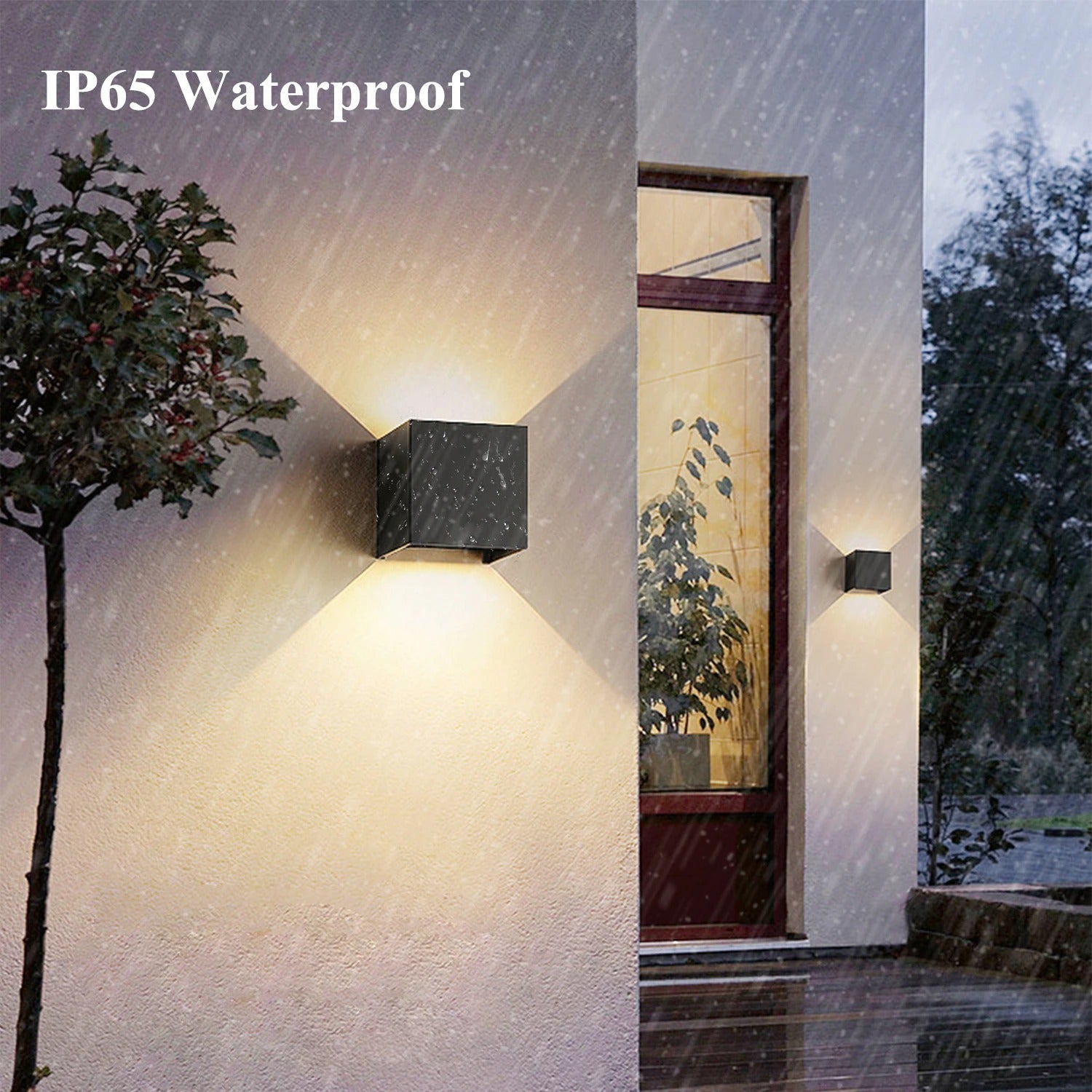 Applique murale cuisine LED extérieure forme cube ajustable moderne