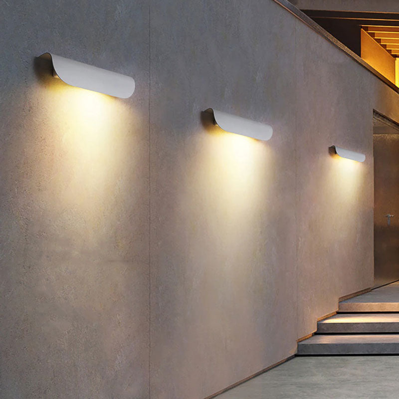 Applique murale escalier LED extérieure en aluminium design vague
