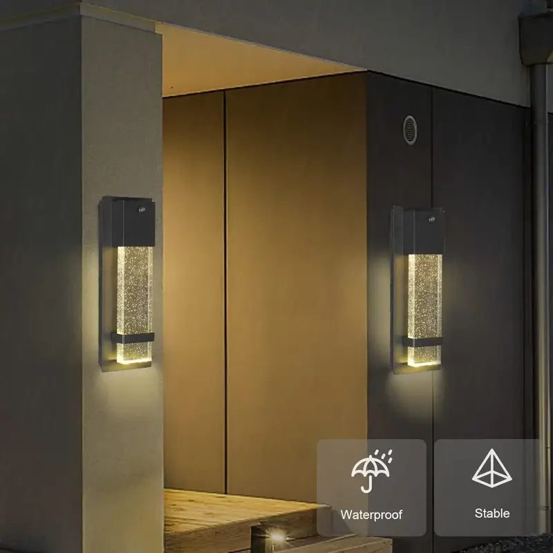 Applique murale extérieure terrasse design moderne noir en aluminium durable