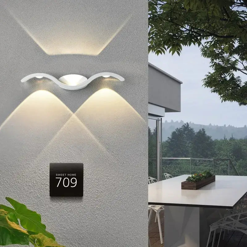 Luminaire Extérieur Applique Murale Vague LED Aluminium IP65