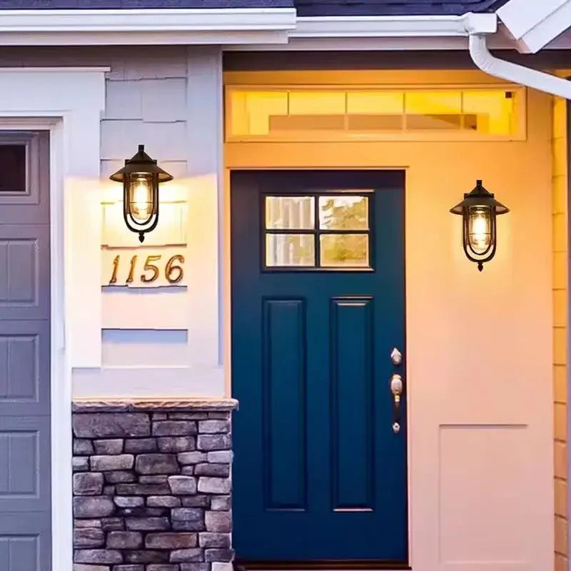 Luminaire Extérieur applique murale style lanterne étanche métal noir