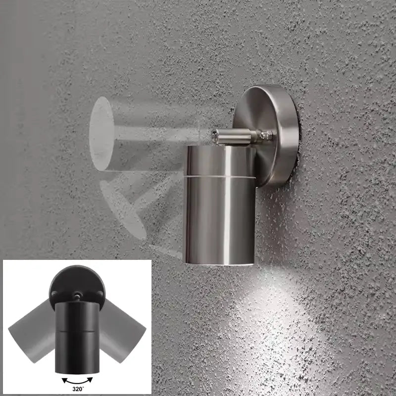 Applique murale extérieur pour terrasse design pivotable LED en acier inoxydable