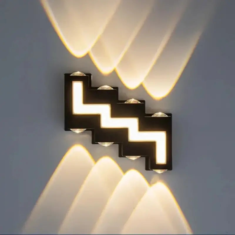 Applique murale extérieur pour terrasse design zigzag en aluminium LED