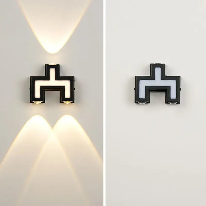 Applique murale extérieur pour terrasse design zigzag en aluminium LED