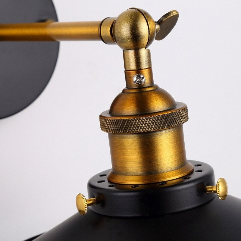 Applique murale cuisine style industriel abat-jour conique métallique rétro