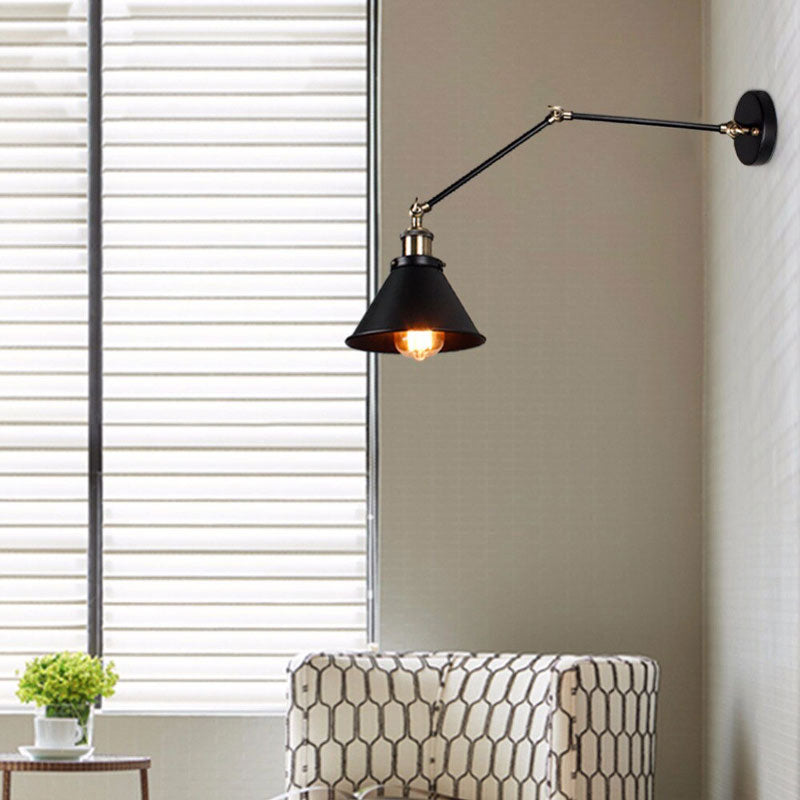Applique murale industrielle style loft américain avec axes rotatifs ajustables en métal