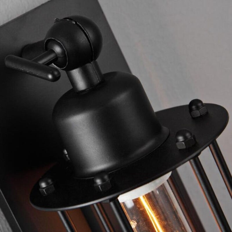 Applique murale cuisine style industriel rétro en fer noir tube lumineux ambiance tamisée