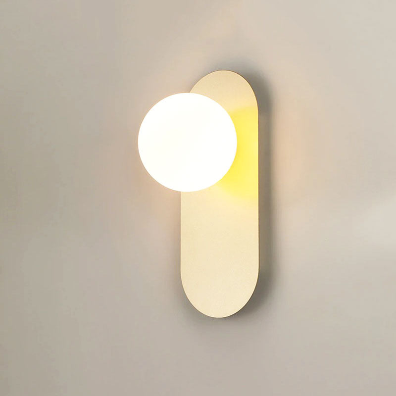 Applique murale en verre LED lune élégante dorée pour chambre ou salon