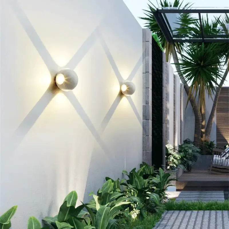 Applique murale extérieure pour terrasse en aluminium LED, design boule moderne