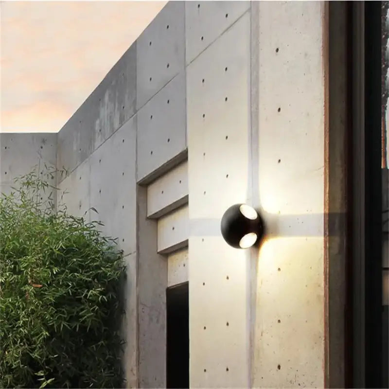 Applique murale extérieure pour terrasse en aluminium LED, design boule moderne