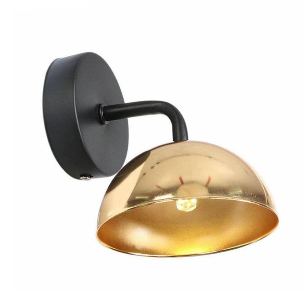 Applique Murale Industrielle LED Design Base Dorée Abat-jour Métallique Eclairage Chaleureux Adjustable
