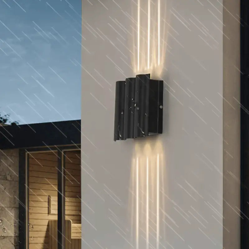Applique murale extérieure pour terrasse design ondulé en aluminium LED