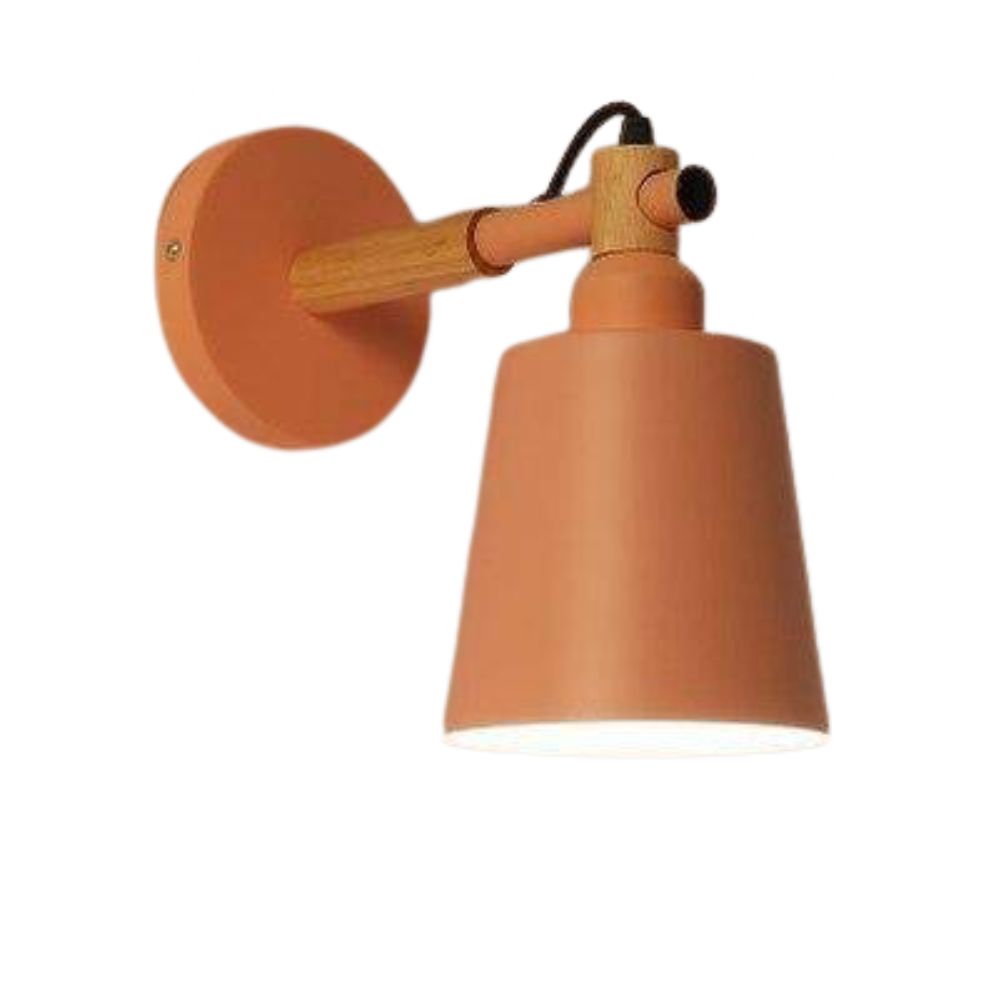 Applique murale industrielle en bois à LED avec abat-jour suspendu élégant