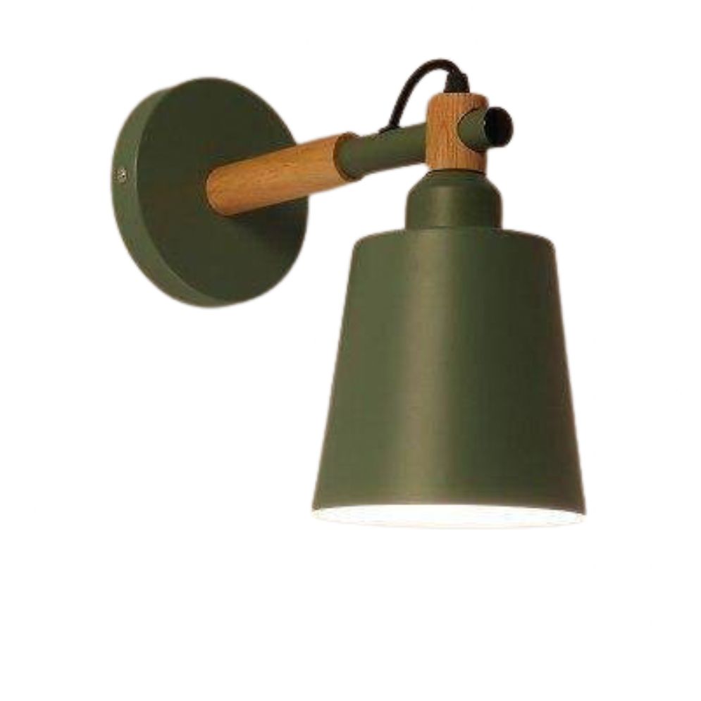 Applique murale industrielle en bois à LED avec abat-jour suspendu élégant