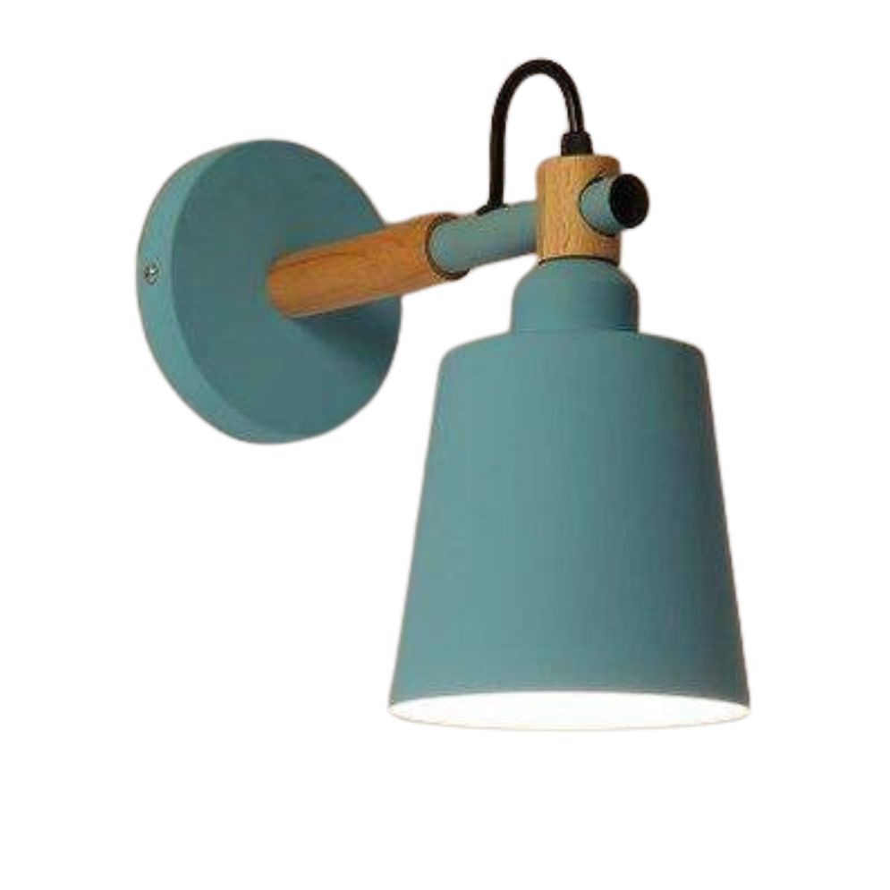 Applique murale industrielle en bois à LED avec abat-jour suspendu élégant