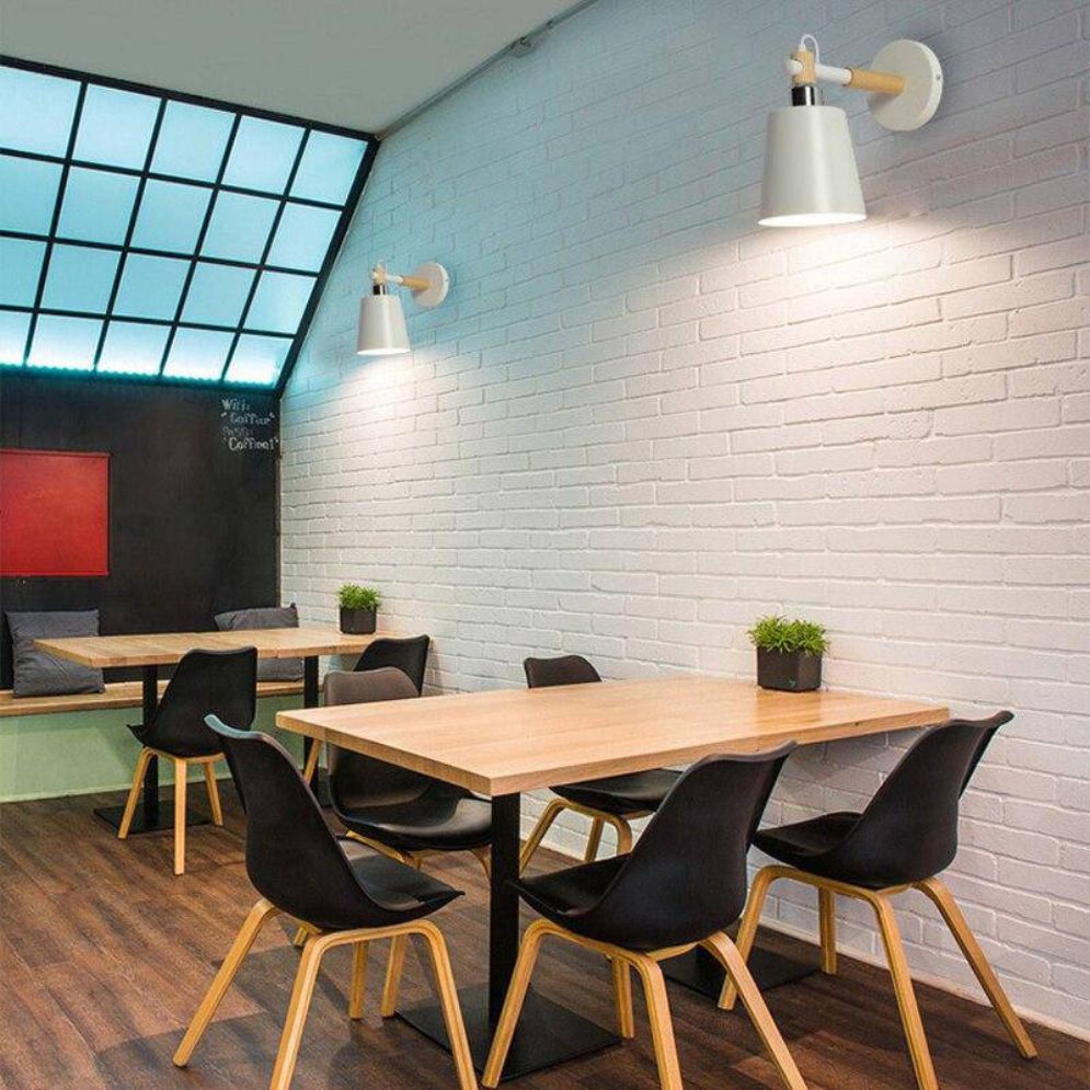 Applique murale bois et métal Nordic design épuré moderne ajustable