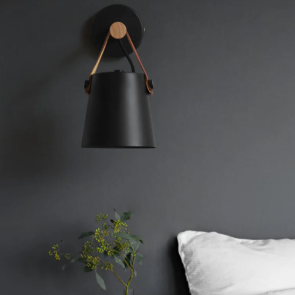 Applique murale bois et métal Nordic design épuré moderne ajustable