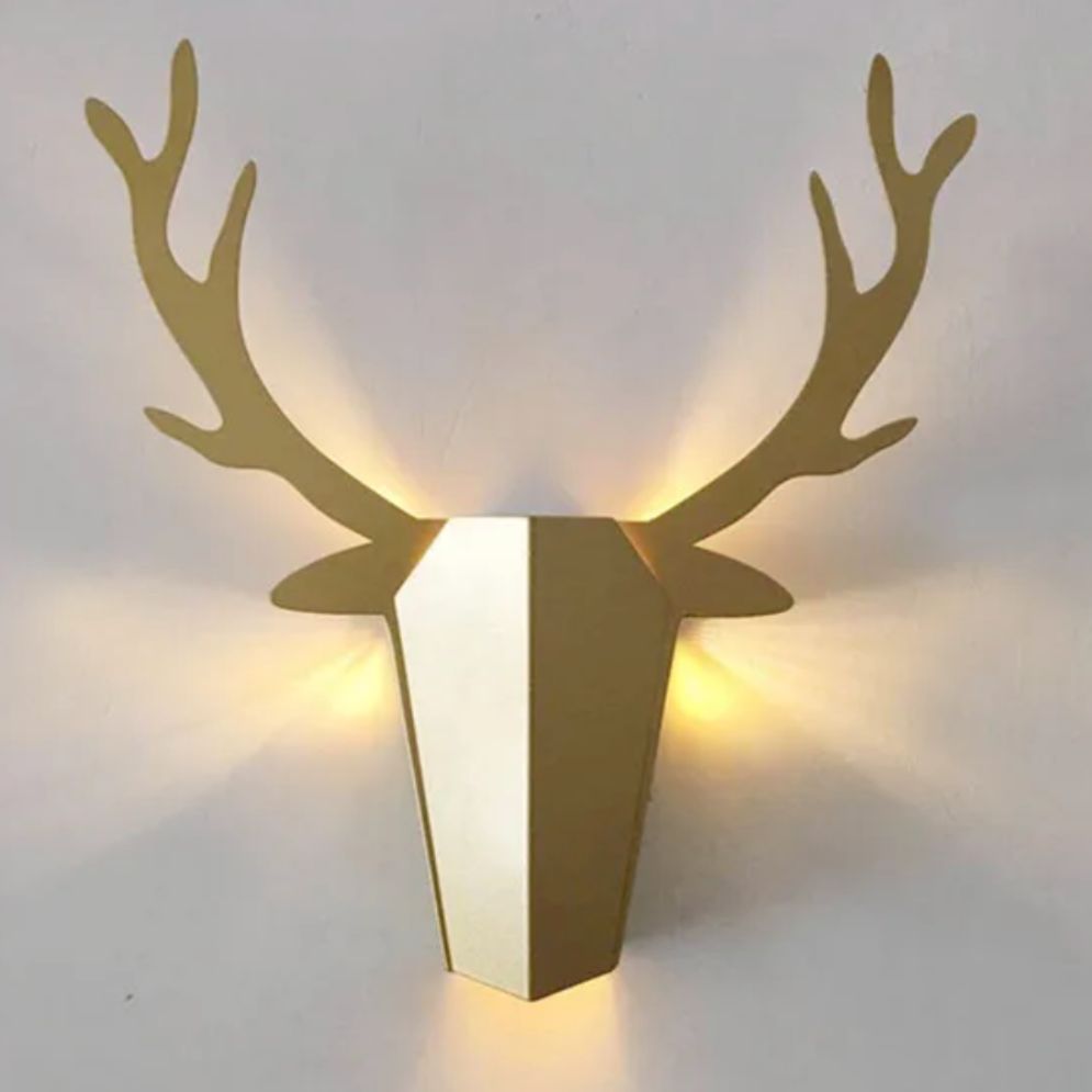 Applique murale bois LED tête de cerf design chambre enfant bois naturel douceur magique