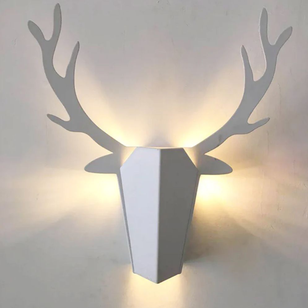 Applique murale bois LED tête de cerf design chambre enfant bois naturel douceur magique