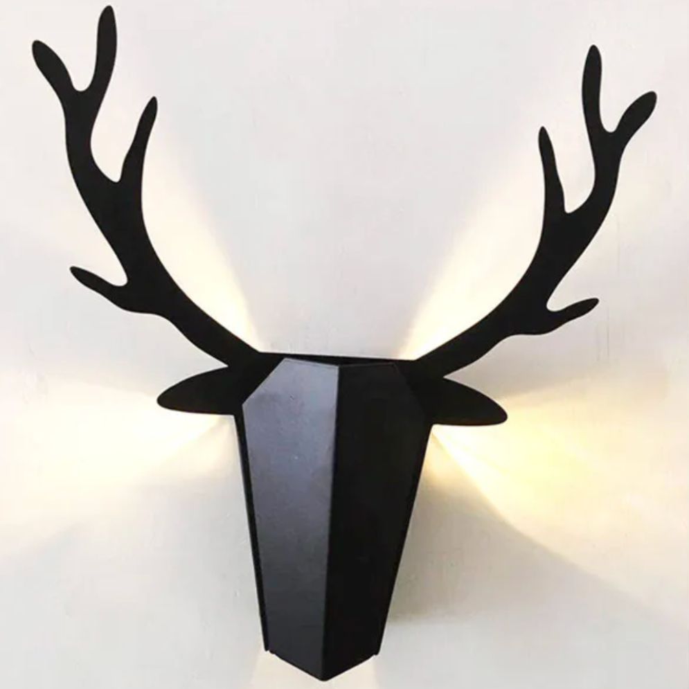 Applique murale bois LED tête de cerf design chambre enfant bois naturel douceur magique