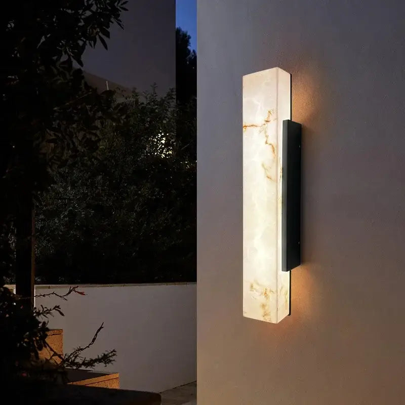 Applique murale extérieur pour terrasse à effet marbre en LED