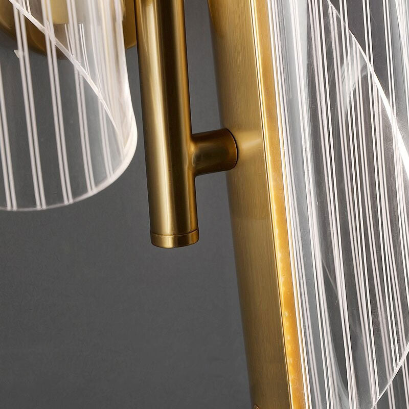 Applique murale cuisine LED dorée transparente moderne aluminium acrylique