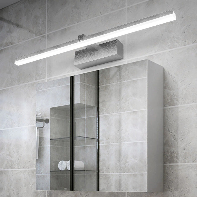 Applique murale salle de bain LED en aluminium brossé avec éclairage doux