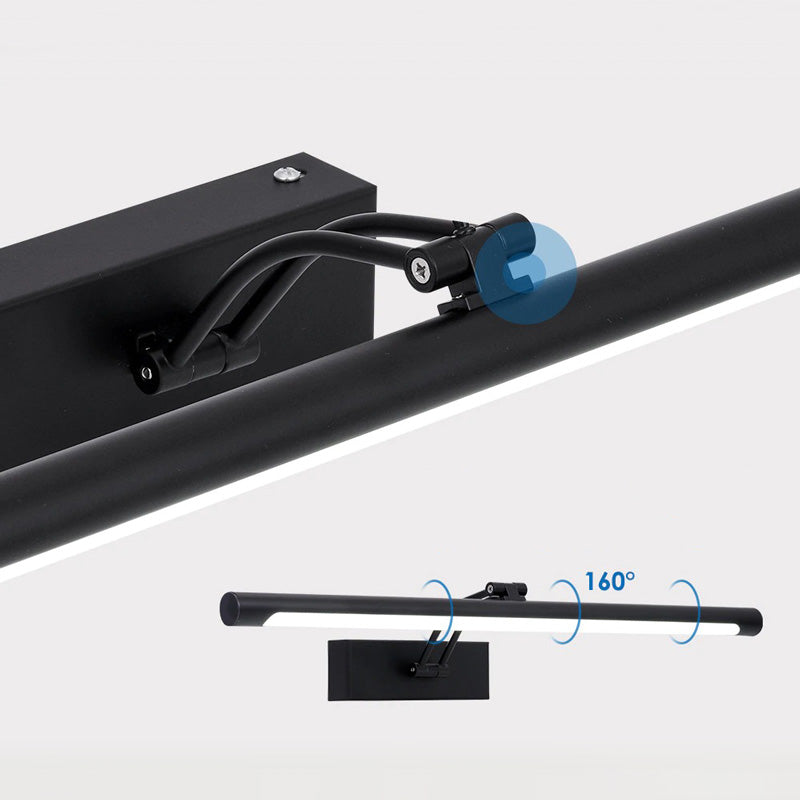 Applique murale salle de bain LED tubulaire noir ajustable aluminium