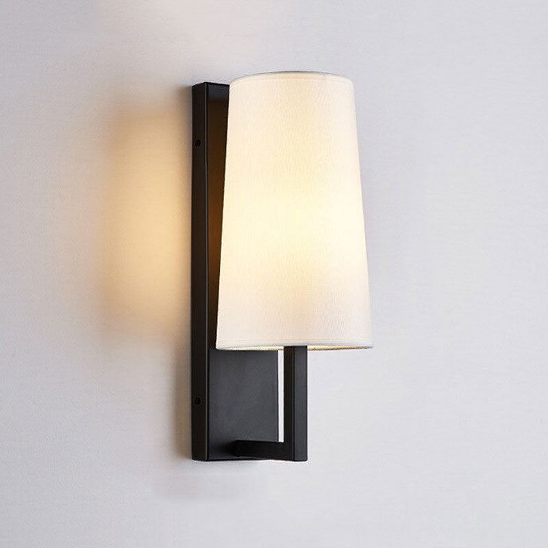 Applique murale escalier en métal avec abat-jour tissu style américain