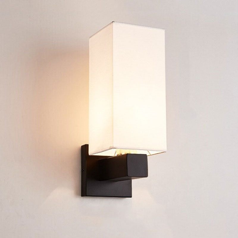 Applique murale escalier en métal avec abat-jour tissu style américain