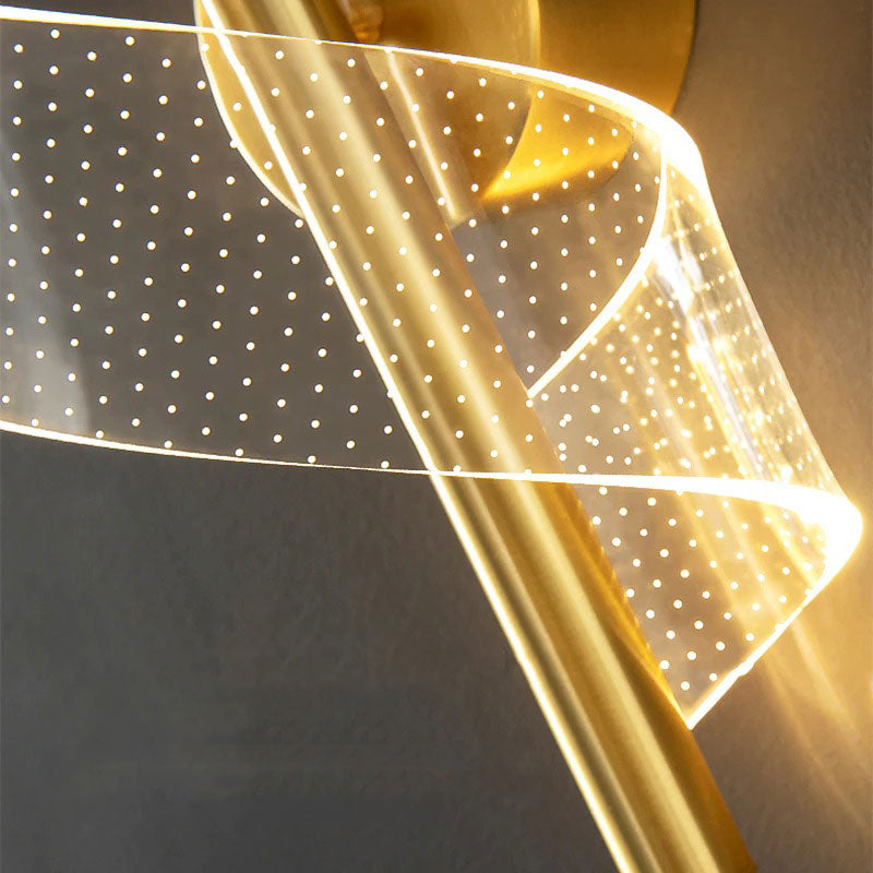 Applique murale design italien spirale moderne LED noire ou dorée