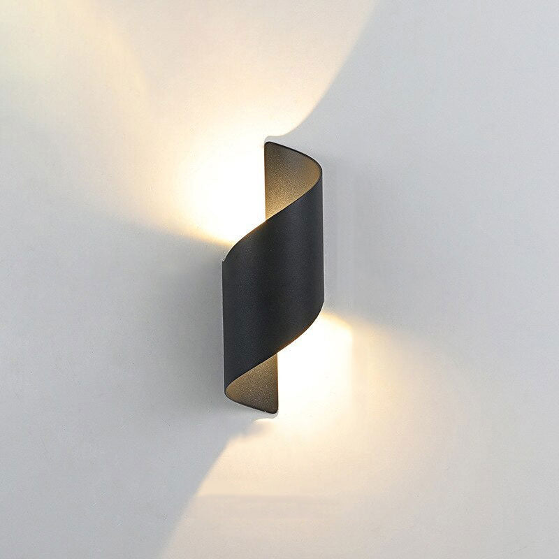 Applique murale escalier en métal moderne spirale LED design intérieur/extérieur