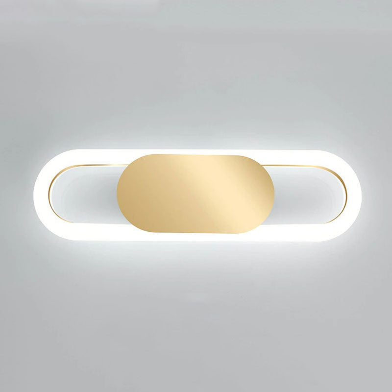 Applique murale design italien LED circulaire métal doré effet flottant adaptée bureau salon