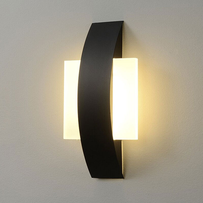 Applique Murale Escalier Design Moderne Minimaliste Métal Acrylique Forme Anneau et Carré