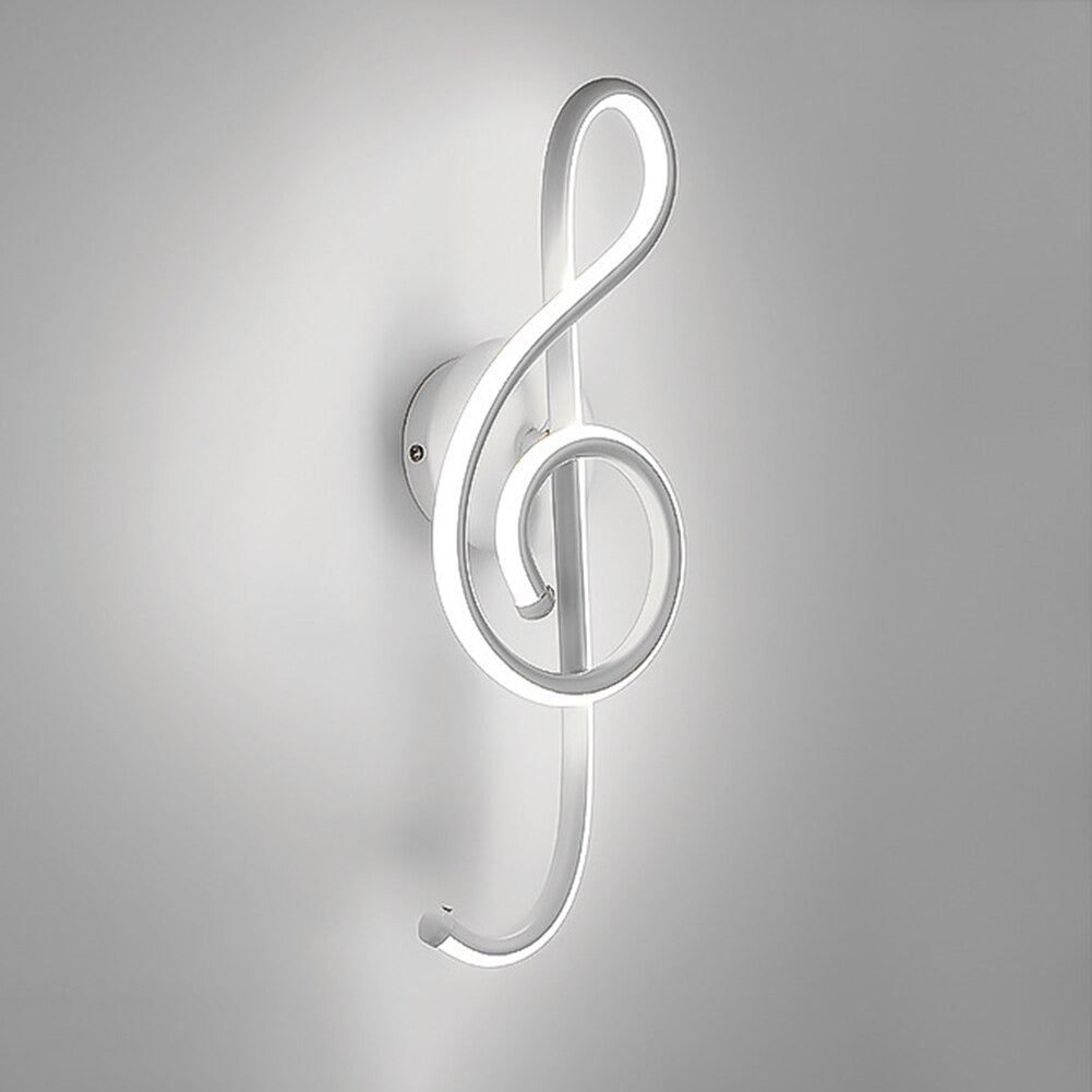 Applique murale cuisine LED note de musique design moderne noir et blanc