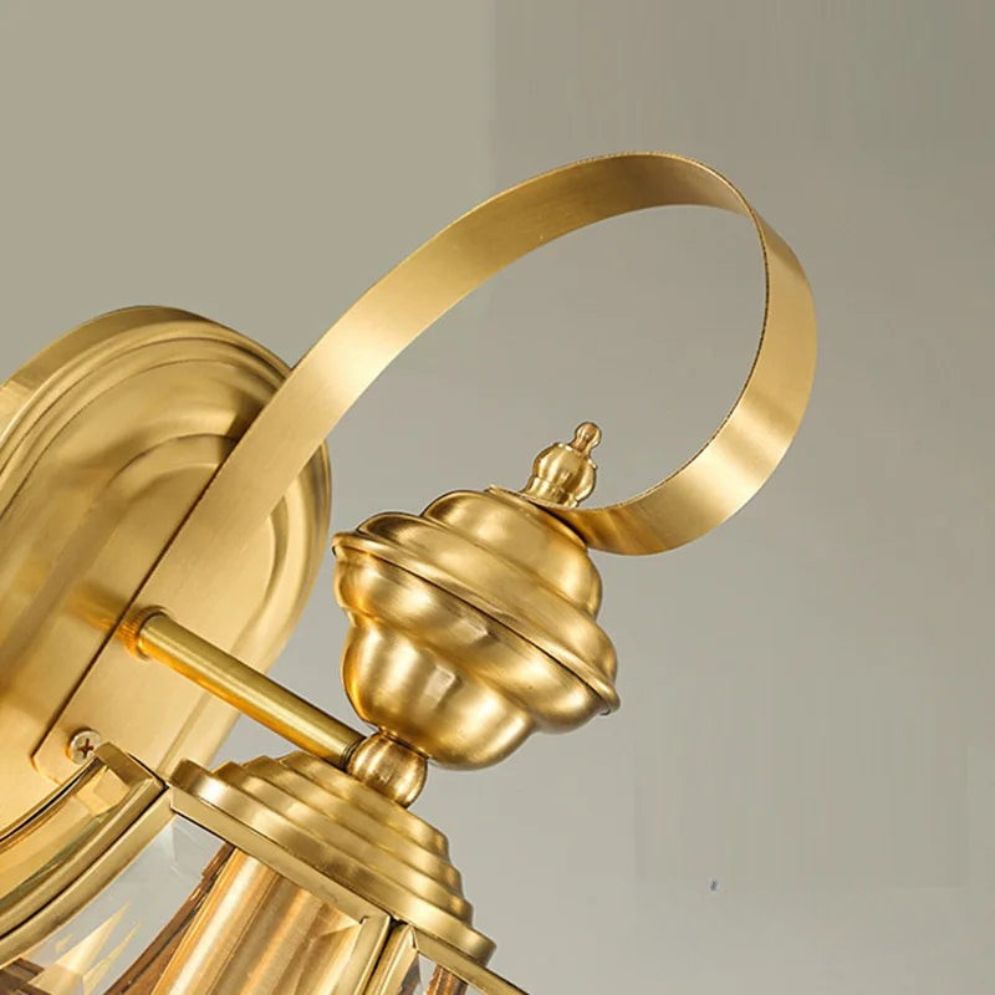 Applique murale en verre design rétro cuivre émaillé pour intérieur/extérieur