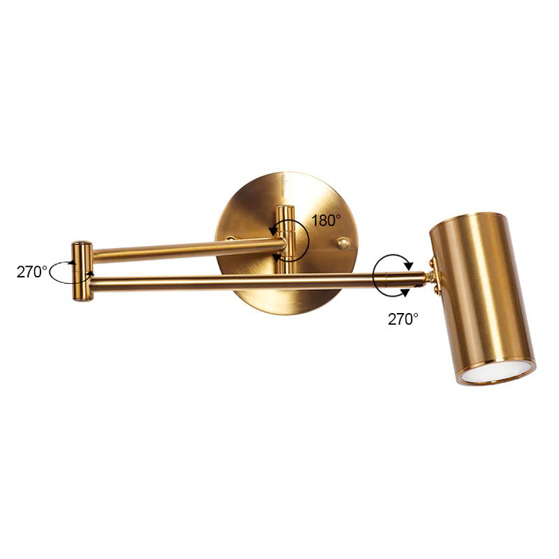 Applique Murale Industrielle Dorée Pivotante Design Rétro