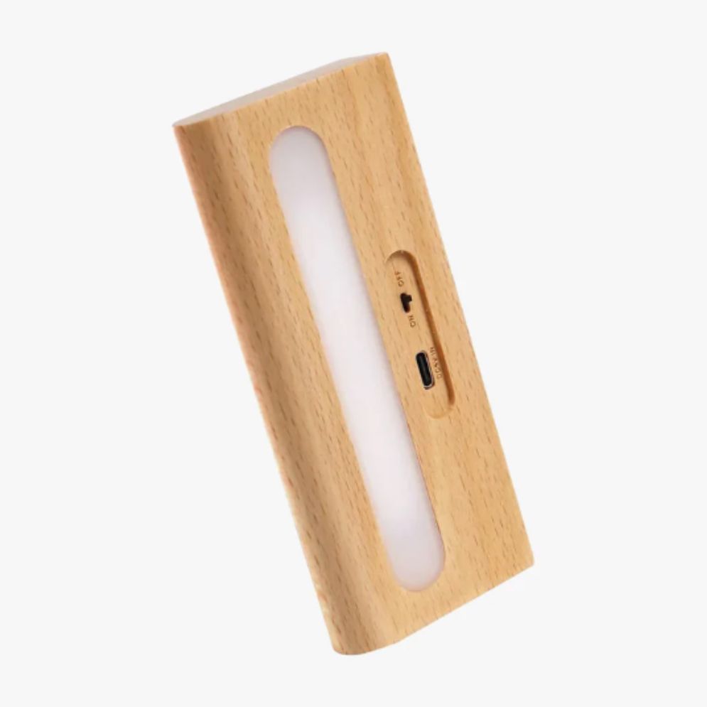 Applique murale bois solaire extérieure LED forme élancée