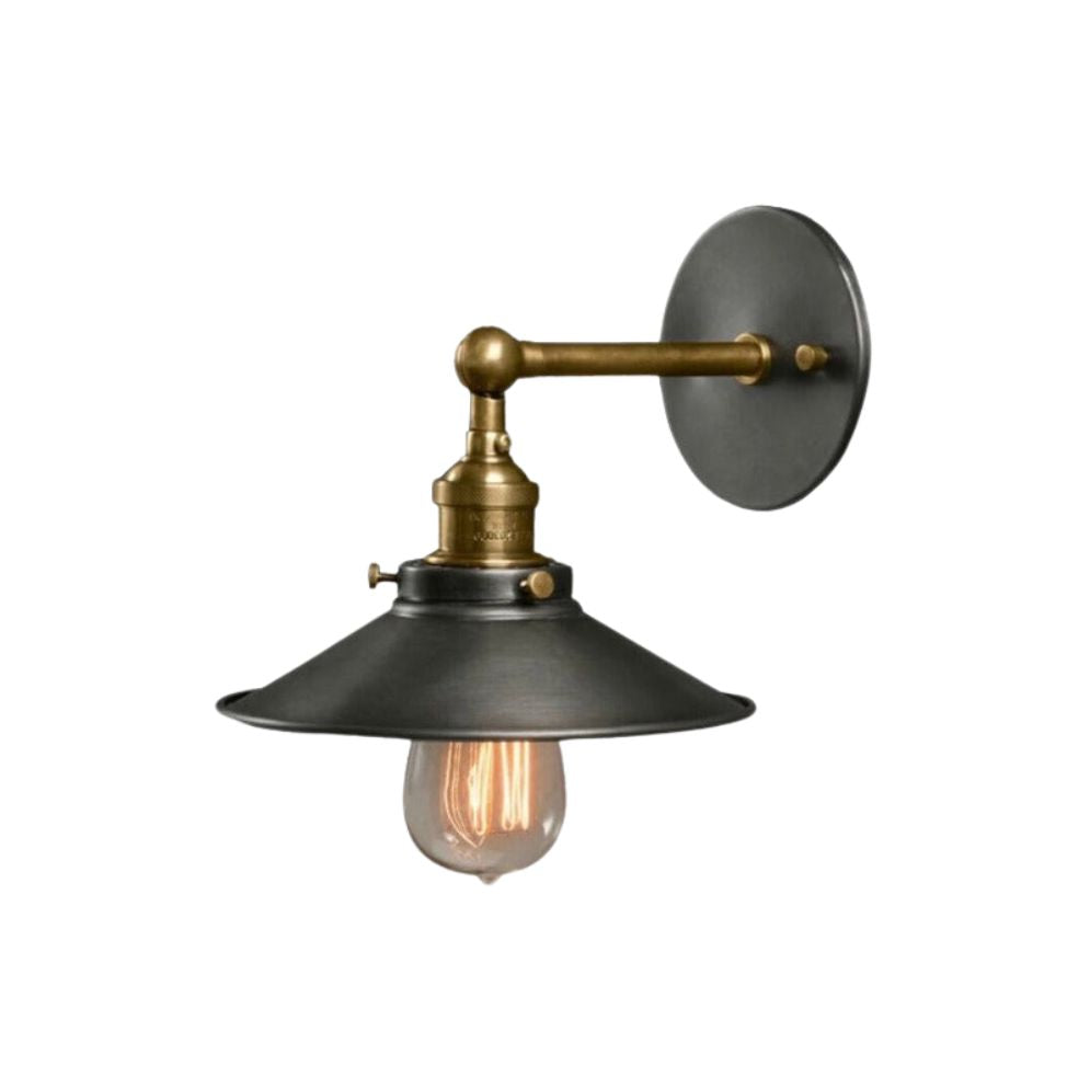 Applique murale industrielle en métal noir type spot ajustable