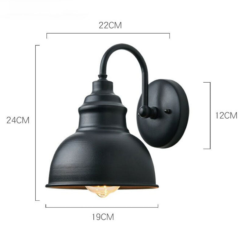 Applique murale cuisine style industriel extérieur abat-jour métal robuste imperméable