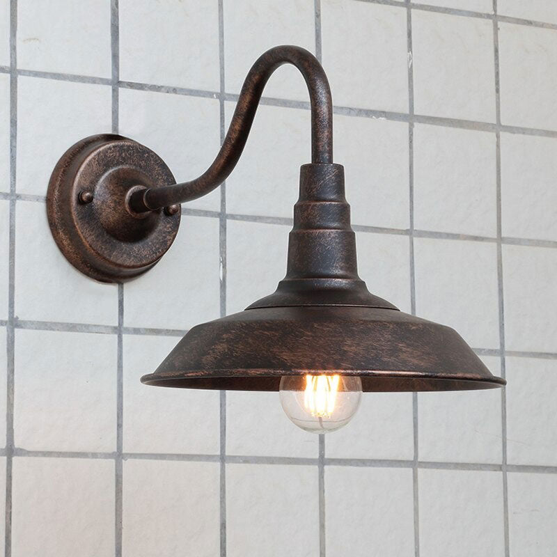 Applique murale industrielle design vintage robuste métallique noire étanche extérieur