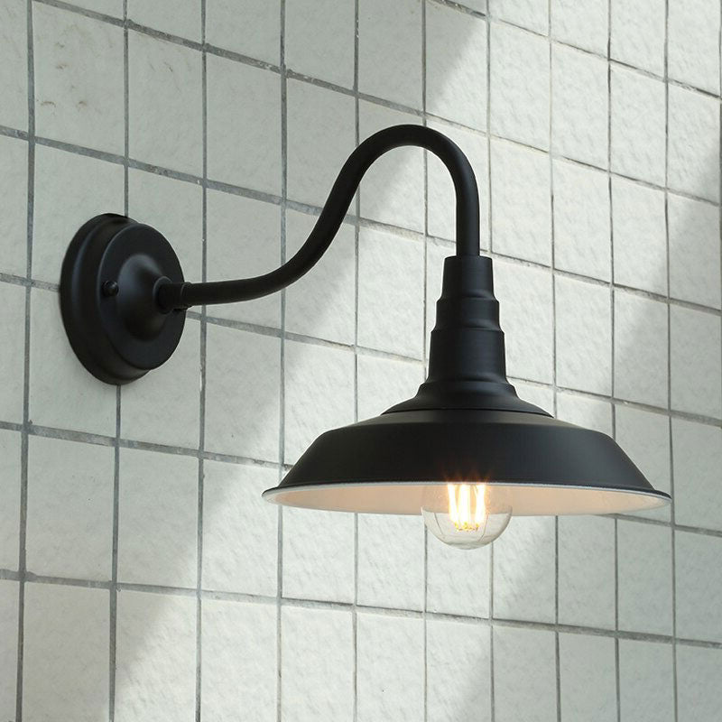 Applique murale cuisine style industriel extérieure métallique noire robuste étanche