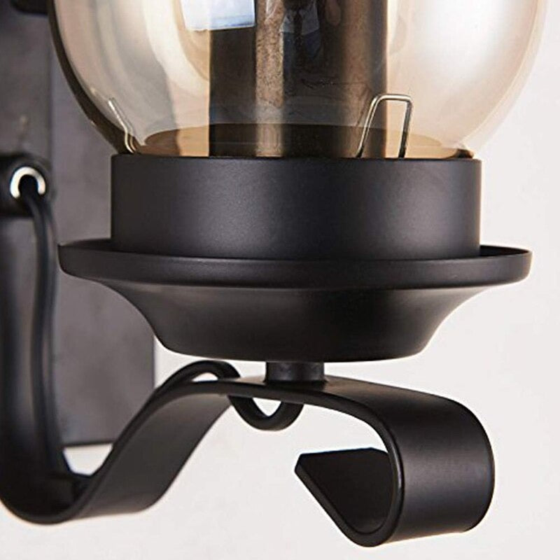 Applique murale escalier vintage, abat-jour en verre, style industriel, rétro